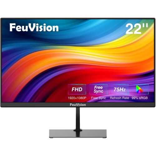 【ファッション通販】の商品をすべて FeuVision Monitor LED 1080P HD Full 75Hz 22-inch ディスプレイ・モニター本体
